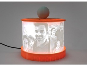 circular lithophane lâmpada decoração 3d print model - Mito3D
