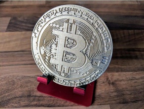 il doppio ha parteggiato bitcoin remix le monete distintivi bitcoins 3d print model - Mito3D