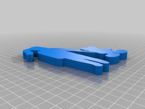 menina de mickey mouse silhueta 3d impressão 3d print model - Mito3D