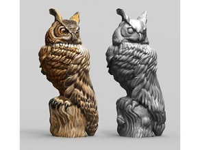 great horned owl animals birds prey nsfw 3d print model - Mito3D