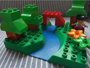duplo placa de base del río juguete juego accesorios multi-color juguetes 3d print model - Mito3D