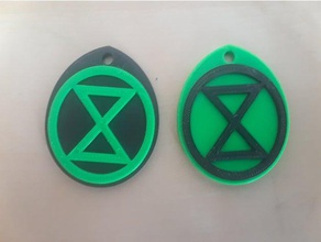 extinction rebellion xr keyring signs logos 3d print model - Mito3D
