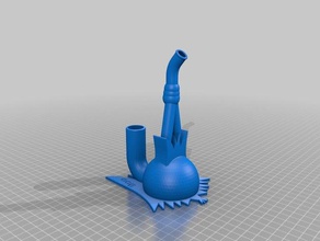 mini bat gorgogliatore 3d la stampa bong tubo di acqua 3d print model - Mito3D