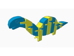 flexi brontosauro remix animali animale articolato pieghevole dino dinosauro flessibile eclettica stampa luogo giocattolo torsione colpi di scena 3d print model - Mito3D