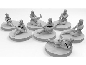 bathhouse nude dwarven females toy game accessories 28mm dungeons dragons pathfinder 3d print model - Mito3D