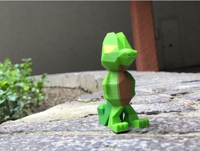 low poly treecko mmu dual quadruple extruder creatures multimaterial multiple palette pokemon printedwithpalette 3d print model - Mito3D