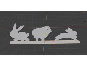coniglietto di pasqua agnello stand arredamento 3d print model - Mito3D