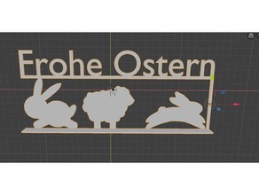 frohe ostern hasen lamm décor 3d print model - Mito3D