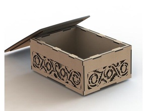 caixa decorada parede dupla gioielli box il laser lasercut legno compensato 3d print model - Mito3D