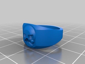 sam Schädel ring sz 6 Schmuck kundengebundene 3d print model - Mito3D