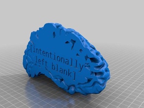 intentionally left brain art blank empty funny goofy idea mind mindless pun silly stupid think thinker thought 3d print model - Mito3D