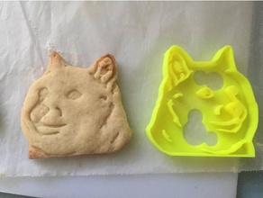 doge cookie cutter kitchen dining meme 3d print model - Mito3D