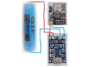 esp8266-01 dht11 kablosuz sıcaklık sensörü elektronik 18650 arduino diy esp01 li-ıon tp4086 3d print model - Mito3D