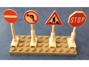 lego trafic signo kit de reparación polo stand conjunto la construcción los juguetes reemplazo 3d print model - Mito3D