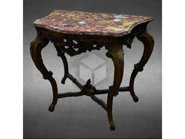 table scans replicas 3dprintable 3dprinter 3dprinting 3dscan 3dscanner 3dscanning carved cultural heritage france french furniture marble noble royal sculpture tabletop wood 3D print model - Mito3D