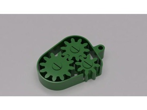 gearbox keychain third gear remix 3d printing print gears umake 3d print model - Mito3D