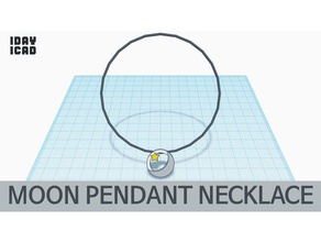 1day 1cad moon pendant necklace accessories 1day1cad beauty fashion item 3d print model - Mito3D