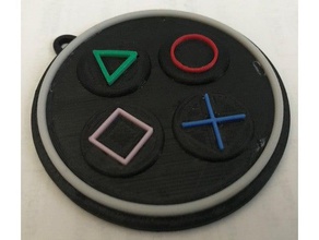 playstation kolye sanat düğme denetleyicisi logo 3d print model - Mito3D