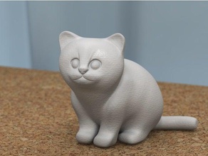 sitting kitten animals 3d print model - Mito3D