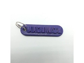juanmari personalized keychain embossed letters keychains 3d print model - Mito3D