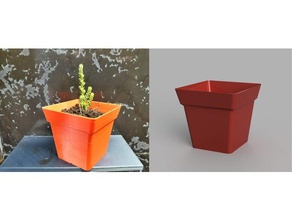 molto semplice quadrato fioriera arredamento cactus vaso indoor giardino interno la pianta pot piccola piccolo piazza succulente piante grasse 3d print model - Mito3D