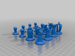 chess full set pieces 3d print model - Mito3D