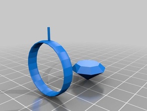 anel de diamante 3d impressão 3d print model - Mito3D