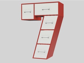 7-Rahmen-set Schubladen office mini-Schubladen Anzahl Nummer 7 3d print model - Mito3D