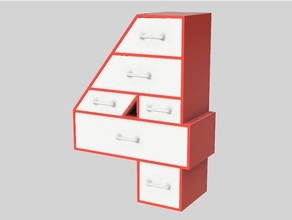4-frame set de tiroirs bureau mini numéro 7 3d print model - Mito3D