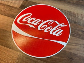 coca cola signo de doble color signos logotipos extrusor extrusión 3d print model - Mito3D