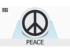 1day 1cad peace other 1day1cad decor decoration panel sign symbol plate 3d print model - Mito3D