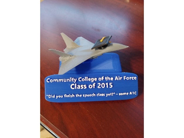 ccaf de pós-graduação placa a arte força aérea community college jet militar usaf 3D print model - Mito3D