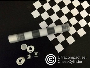 chesscylinder satranç seti kompakt kolay yazdırma modern tasarım 3d print model - Mito3D