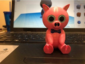 pig animals cartoon chibi cute piggy tinkercad xyz davinci 3d print model - Mito3D