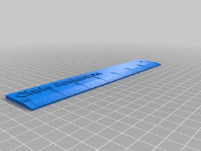 my inch ruler office customized 3d print model - Mito3D