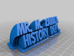 meine angepasste geschwungene 2-Typenschild Zeile text office 3d print model - Mito3D