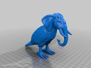 bird elephant art hybrid meshmixer 3d print model - Mito3D