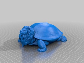 aslan kaplumbağa sanat melez meshmixer 3d print model - Mito3D
