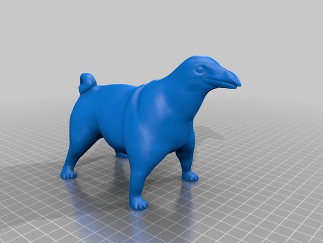 raven pug art ibridi meshmixer 3D print model - Mito3D