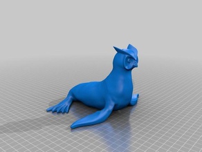 seal owl art hybrid meshmixer 3d print model - Mito3D