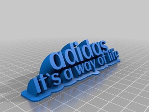 adidas nameplate office customized 3d print model - Mito3D