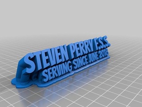 steven perry isim plakası ofis özelleştirilmiş 3d print model - Mito3D