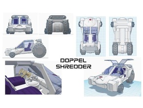 doppel shredder vehicles buggy car cyberpunk futuristic model kit race sci-fi science fiction scifi taxi urban vechicles 3d print model - Mito3D
