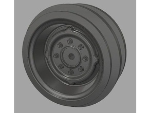 wpl stock steelie 8 lug rc vehicles wheel wheels b-1 c14 c24 3d print model - Mito3D