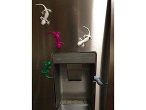 gecko ímã decoração de geladeira 3d print model - Mito3D