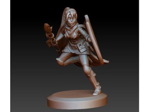 warrior elf spearmaiden people fantasy female miniature spear spearman tabletop woman 3d print model - Mito3D