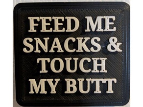 feed me snacks magnet kitchen dining fridge recessed touch my butt two color 3d print model - Mito3D