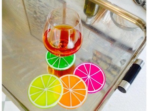 remixed citrus coaster kitchen dining drinks multicolor 3d print model - Mito3D