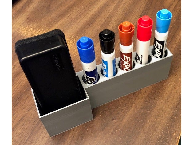 dry erase board caddy office marker holder whiteboard 3D print model - Mito3D