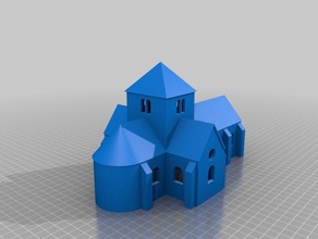&eacuteglise romane gli edifici le strutture architettura chiesa scala ho medievale 3d print model - Mito3D